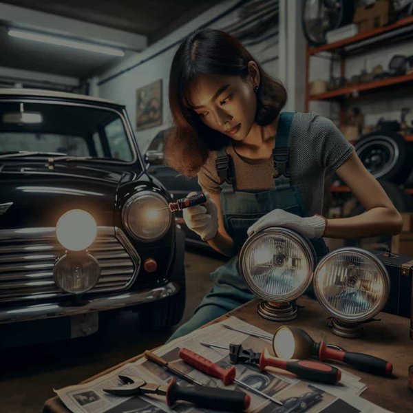 Can You Upgrade the Headlights on a Classic Mini Cooper for Better Nighttime Visibility?